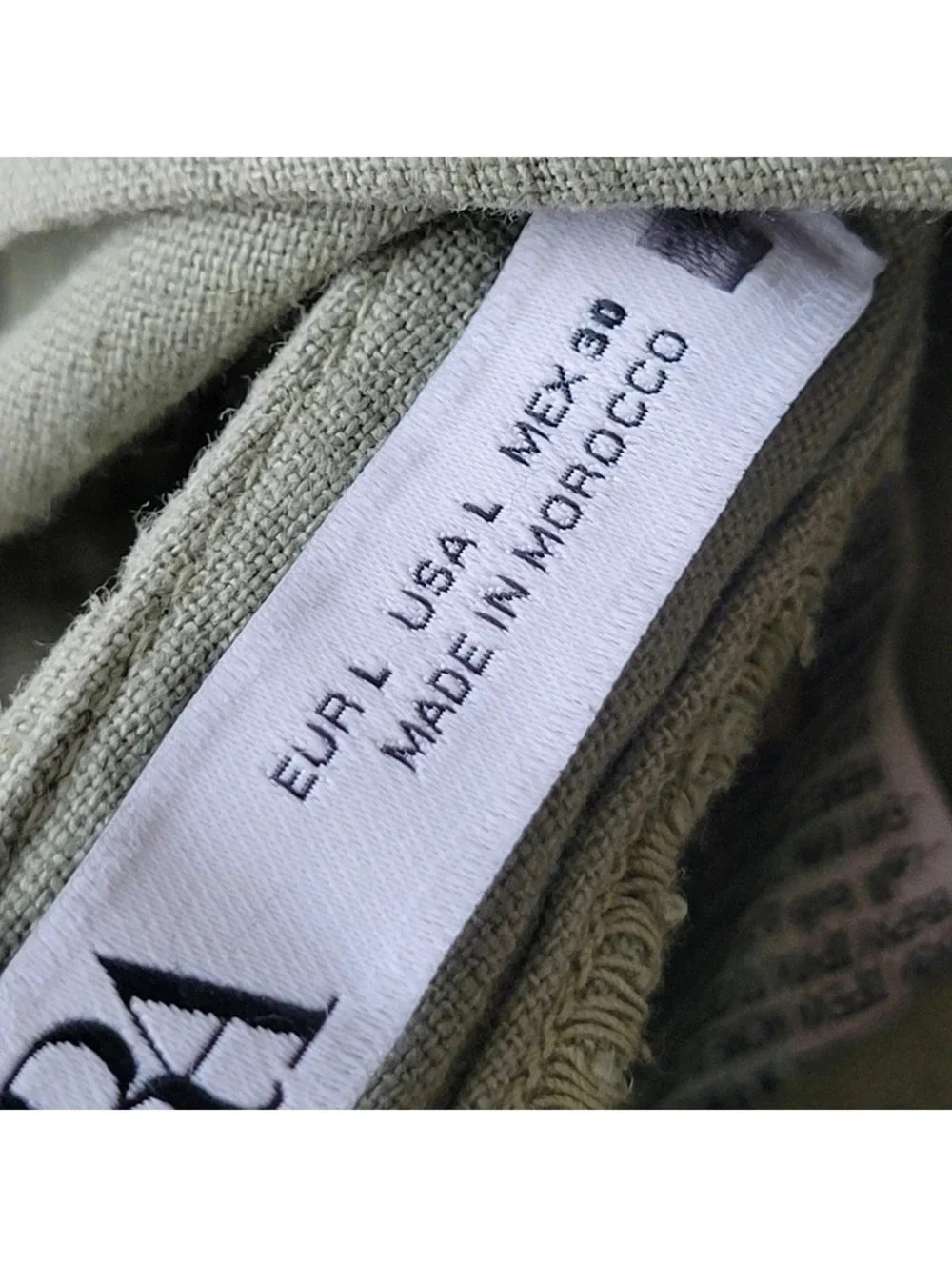 Zara Linen Strapless Tie Back Romper Womens Large Olive Green Shorts Minimalist